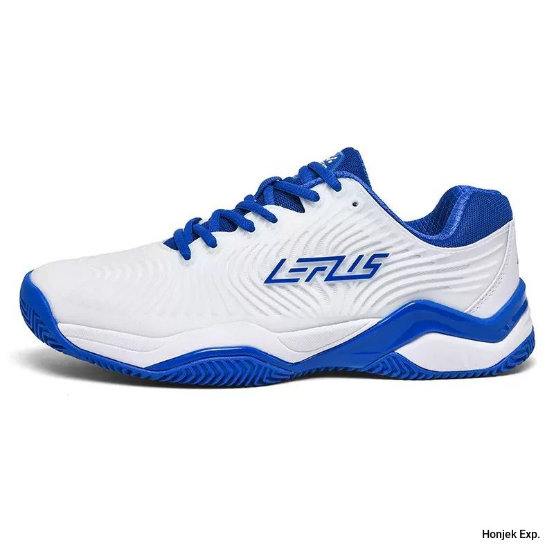 LENLIS Men’s Lightweight Sports Running Sneakers – Breathable Training Shoe with Anti-Slip Rubber Sole (Blue/Red)