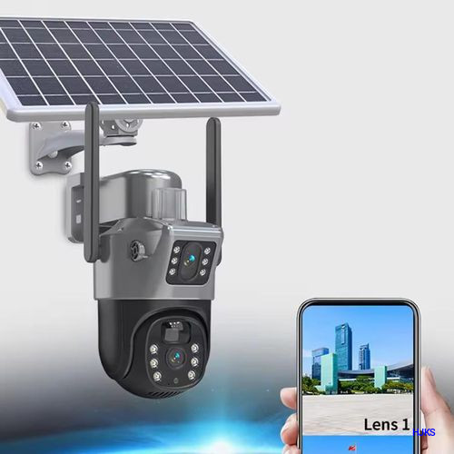 Solar Powered 4G SIM Card Dual Lens PTZ Security Camera with Motion Alert & Two-Way Audio