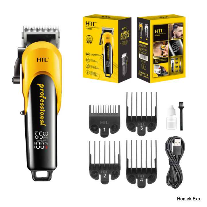 HTC CT-8082 Luxury digital display Hair Clipper professional Adjustable Lever Ceramic blade hair clipper barber