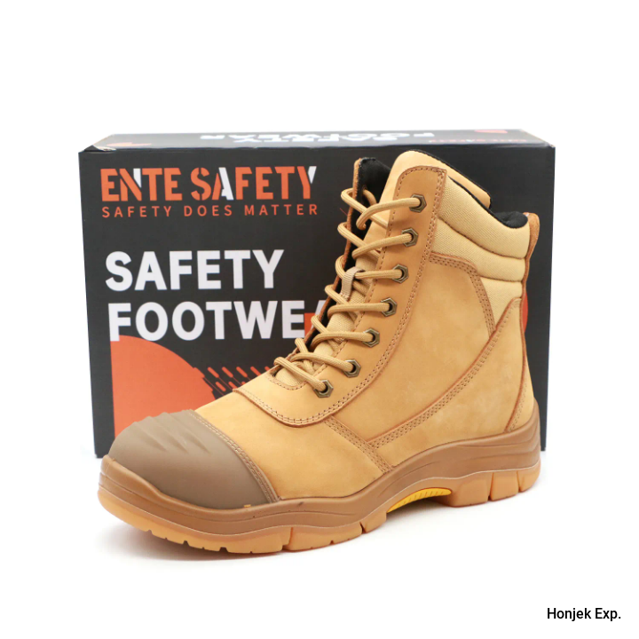 High cut nubuck leather steel toe construction waterproof safety boots  anti slip boat